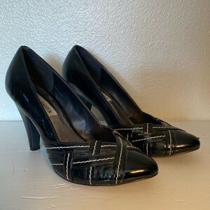 Steve Madden Black Faux Patent Leather Heel